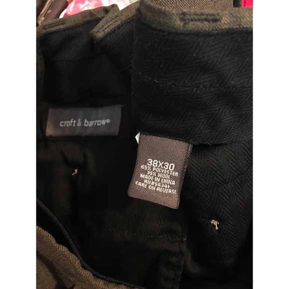 {MEN} 39x30 Croft & Barrow brown Dress Pant - Picture 6 of 6